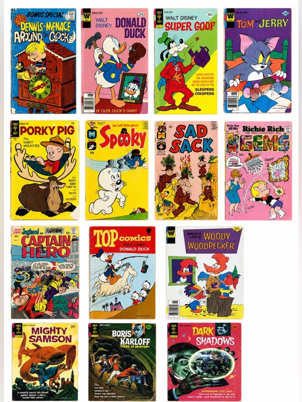 Vintage Comic Book Lot Disney Harvey Gold Key 1960s 70s Donald Duck Richie Rich